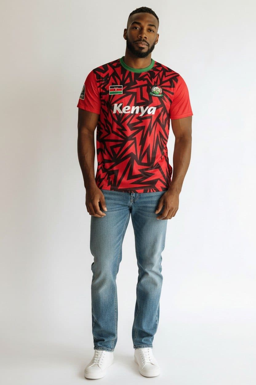 Jersey T - Shirt Red& Black Stripes