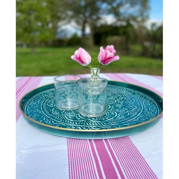 Teal Embossed Tray