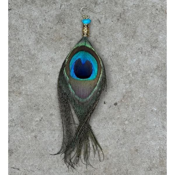 Gold Peacock Single Statement Earring 007