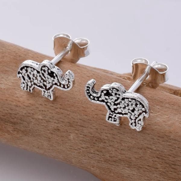 925 Silver Elephant Stud Earrings S735