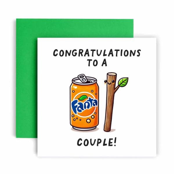 Funny Congratulations to a Fanta-stick Couple Wedding Card