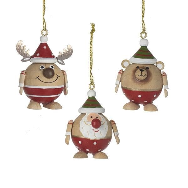 WOODEN CHARACTER BAUBLES