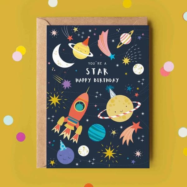 Planets Birthday Card COS003
