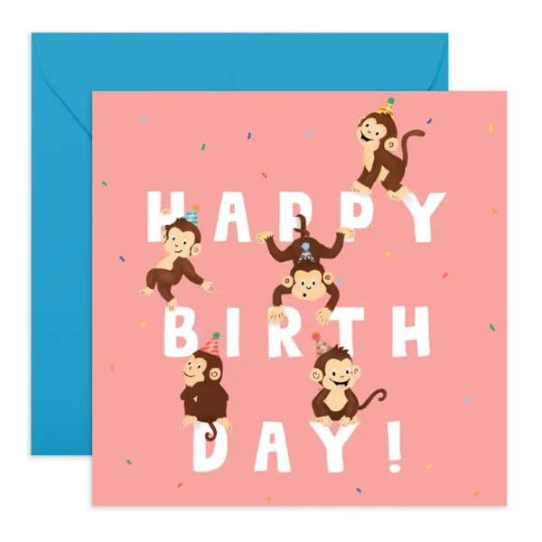 Monkeys Happy Birthday Card, Recyclable Card CF425