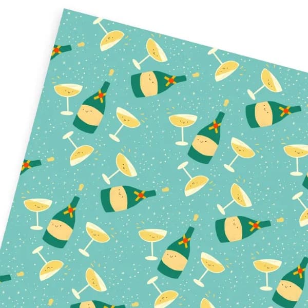 Champagne Teal Gift Wrap