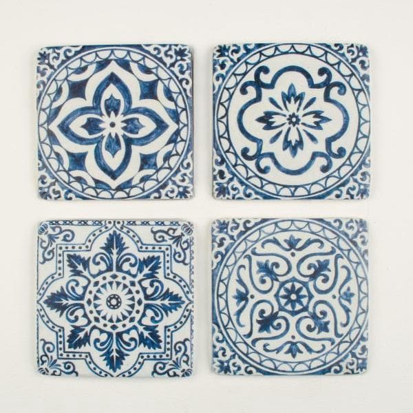 Coasters Set Of 4 Blue Tiles