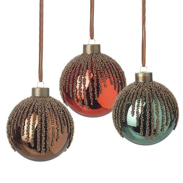 GOLD BEAD TOP BAUBLE MIX
