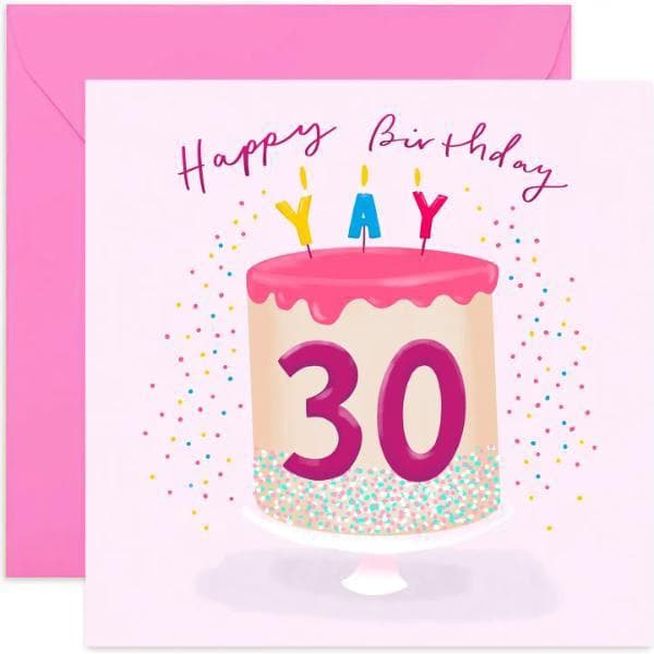 30th Pink Cake Birthday Card