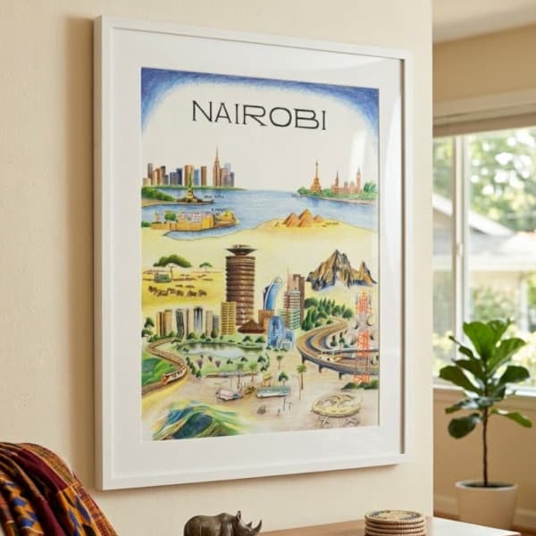 View of the world from Nairobi Poster