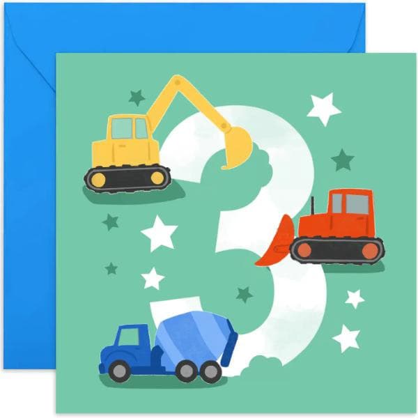 Digger 3rd Birthday Card