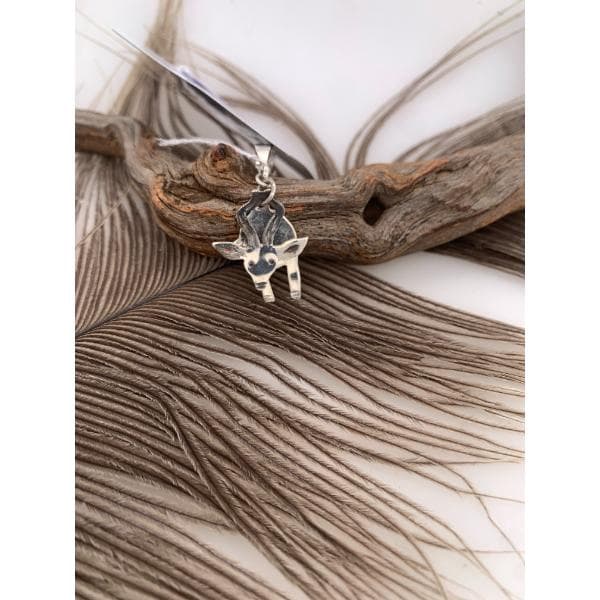 S.S mobile hand cut Antelope pendant. A