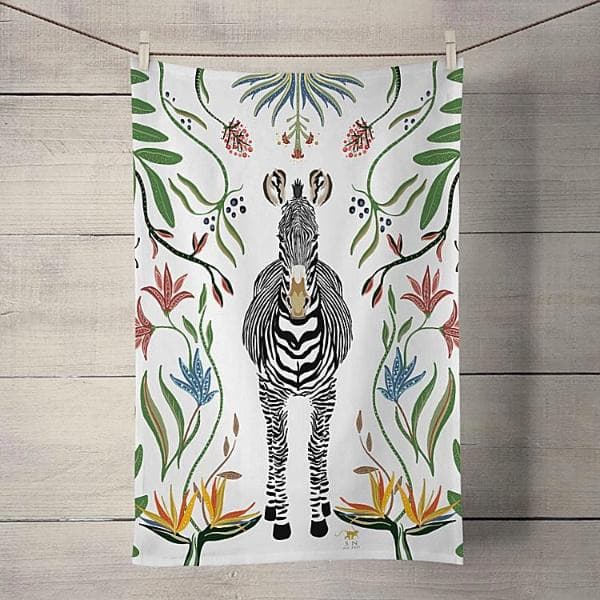 EA Zebra - White - Tea Towel