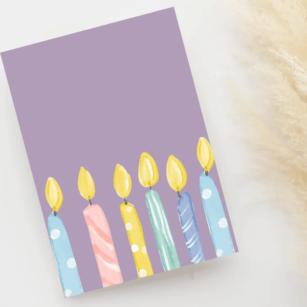 Greeting Card - Purple Candles