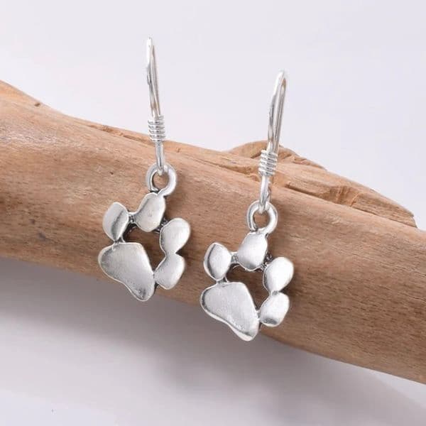 925 Silver Paw Drop Earrings E715
